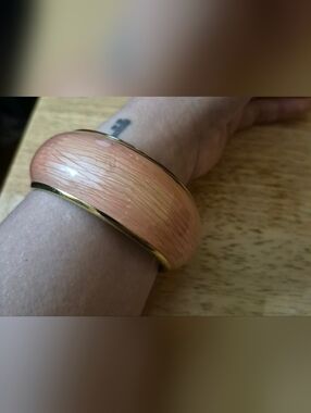 Vintage Peach Enamel Bangle Bracelet